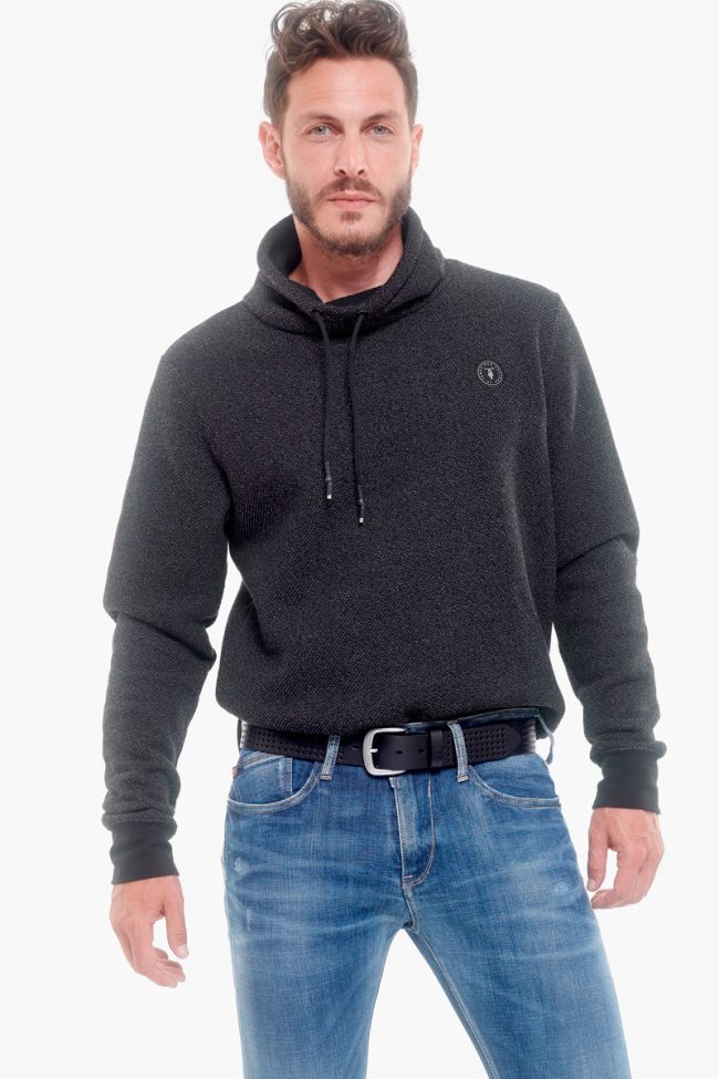 Black leather perforated belt Selve