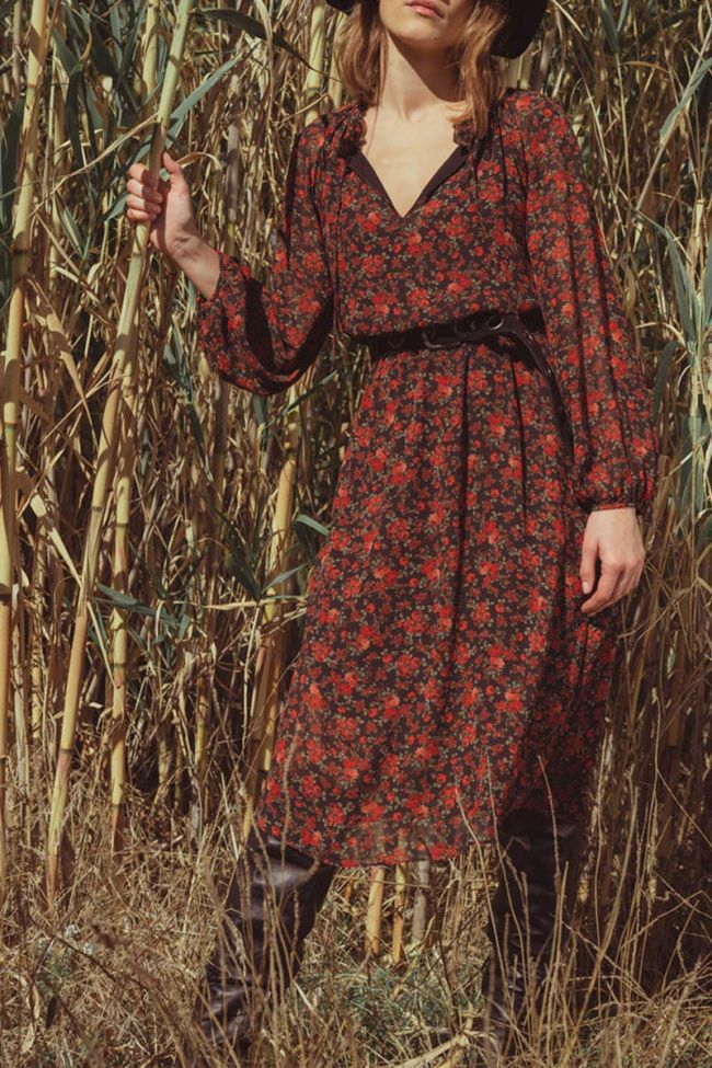 Mid-length red Damia dress