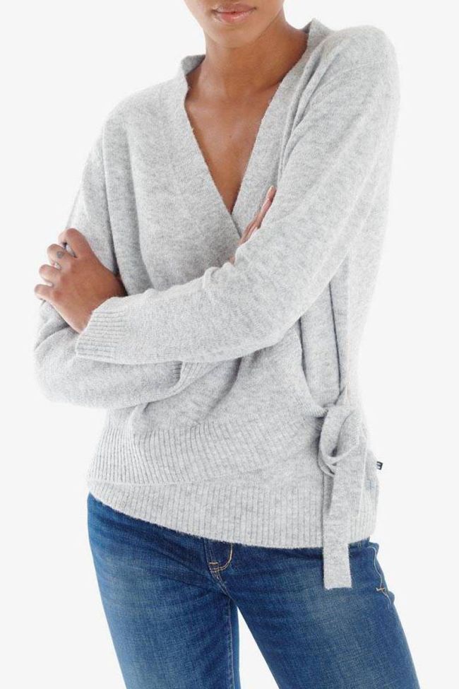 Grey Danie wrap cardigan