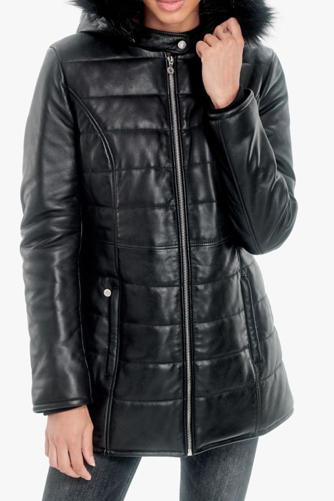 Black Marcy leather padded jacket