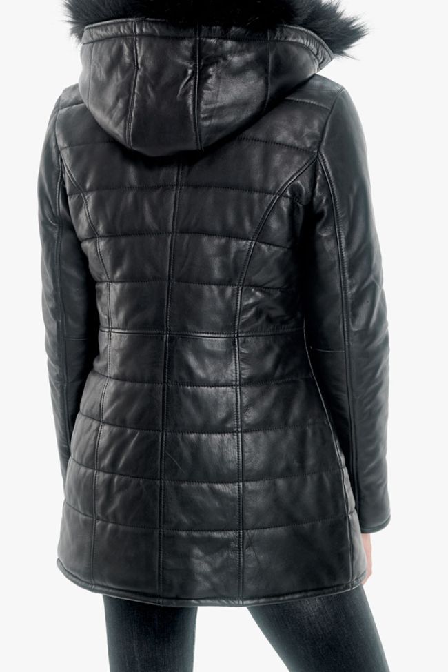 Black Marcy leather padded jacket
