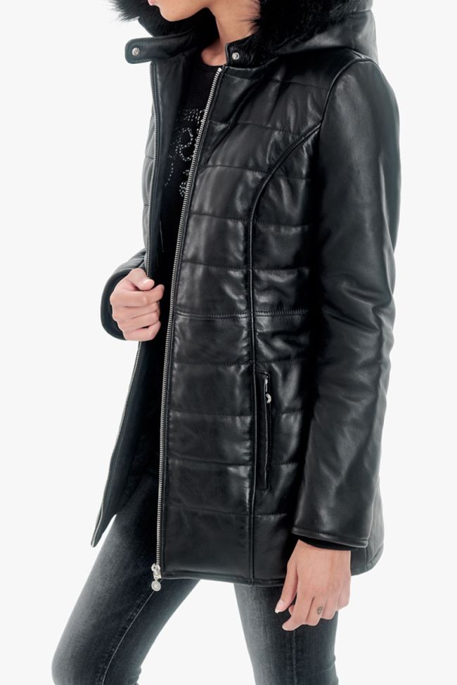Black Marcy leather padded jacket