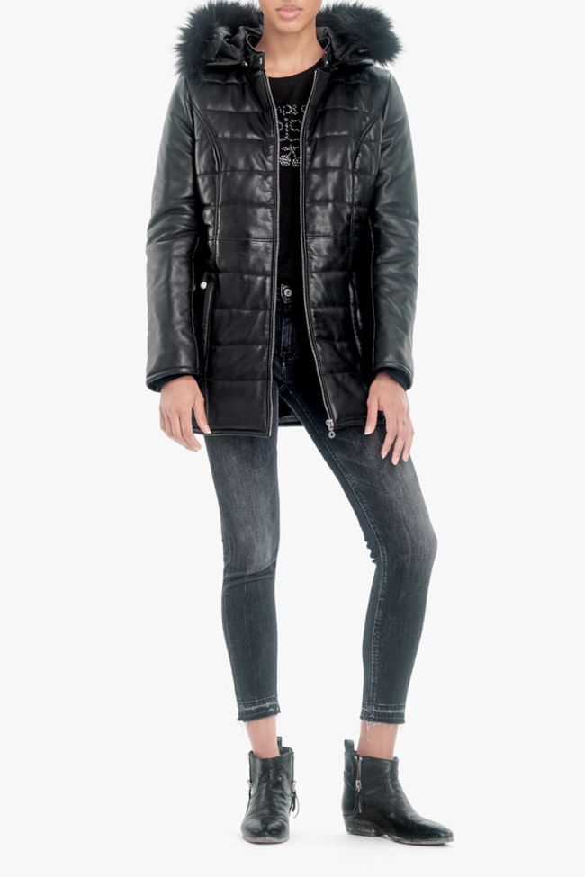 Black Marcy leather padded jacket