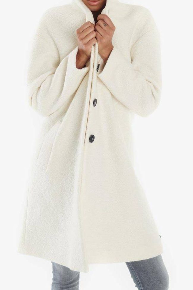 Ecru Pekin mixed wool coat
