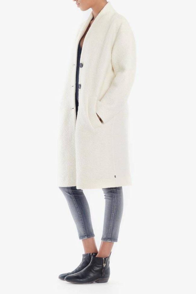Ecru Pekin mixed wool coat