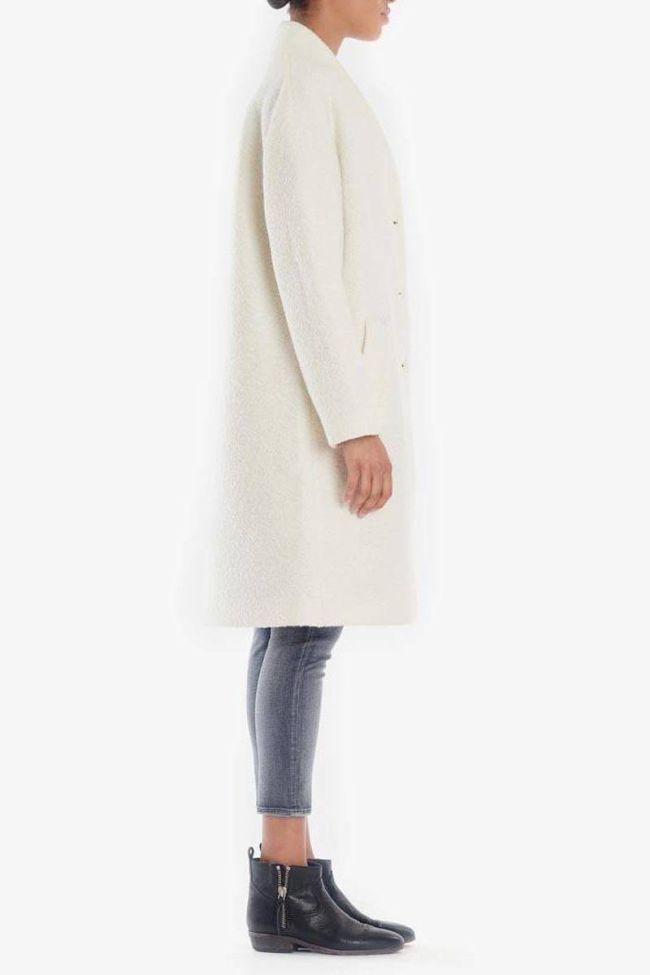 Ecru Pekin mixed wool coat