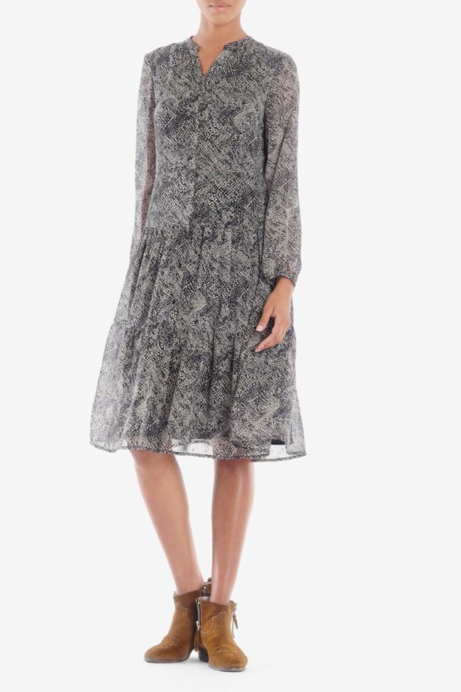 Mid-length snake scale print Rizia dress