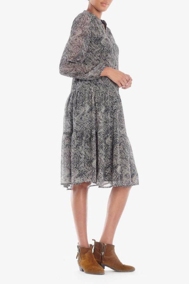 Mid-length snake scale print Rizia dress