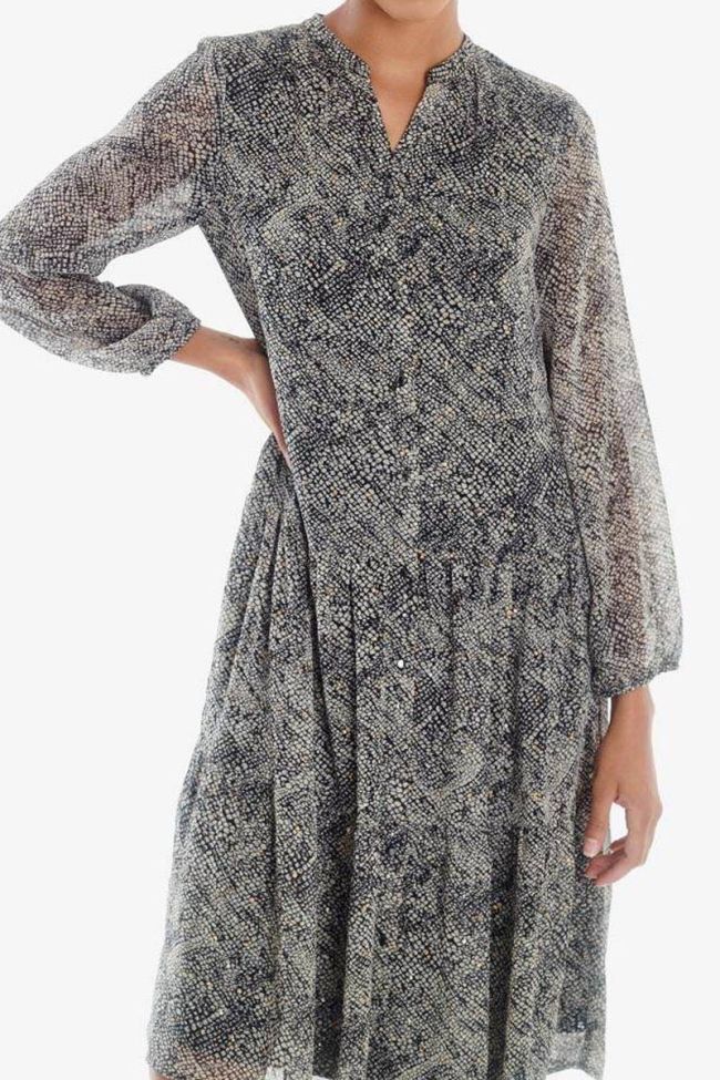 Mid-length snake scale print Rizia dress