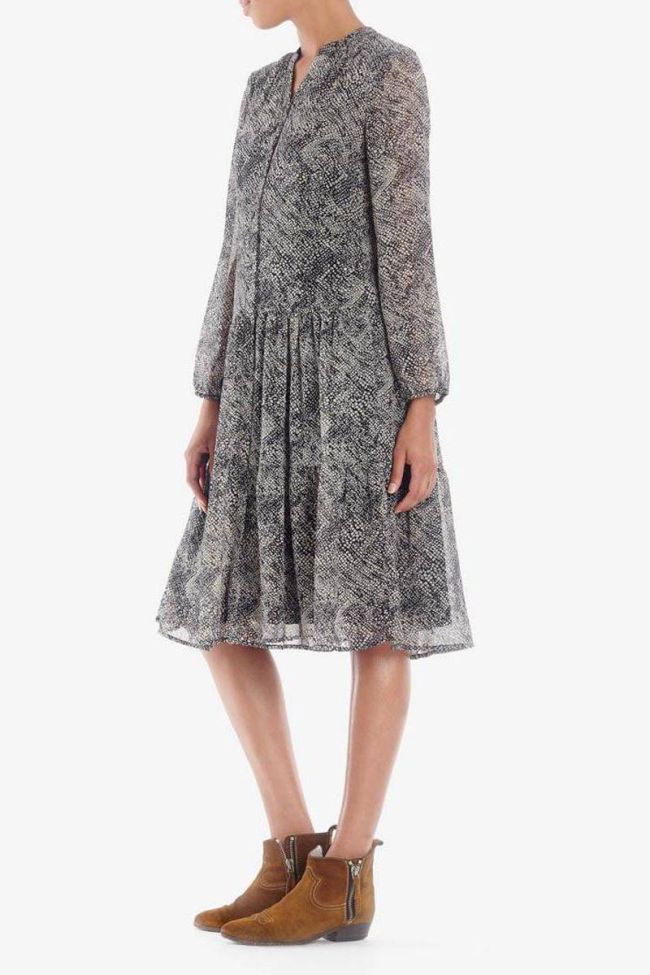 Mid-length snake scale print Rizia dress