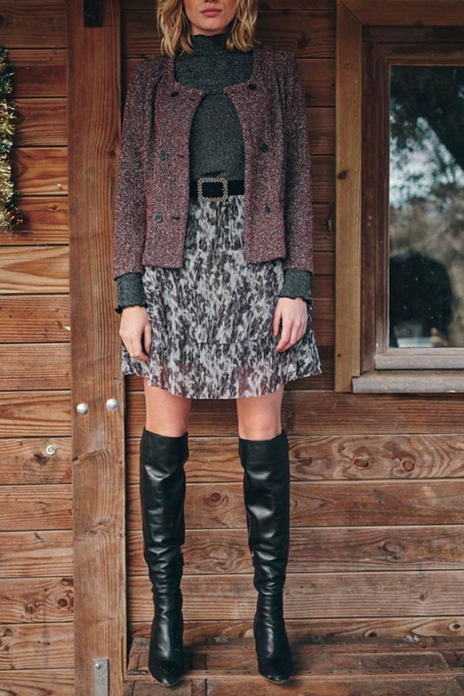 Black and white Tiffani ruffled skirt