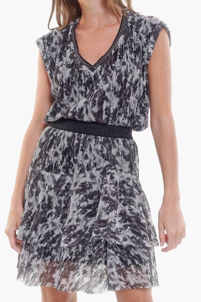 Black and white Tiffani ruffled skirt