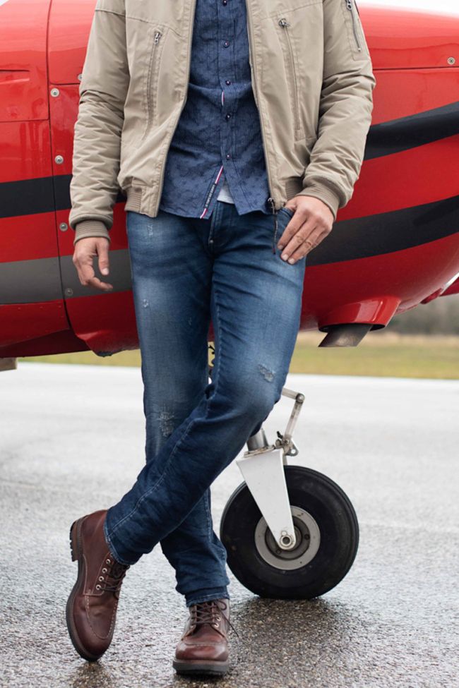 Power skinny 7/8th jeans destroy blue N°2