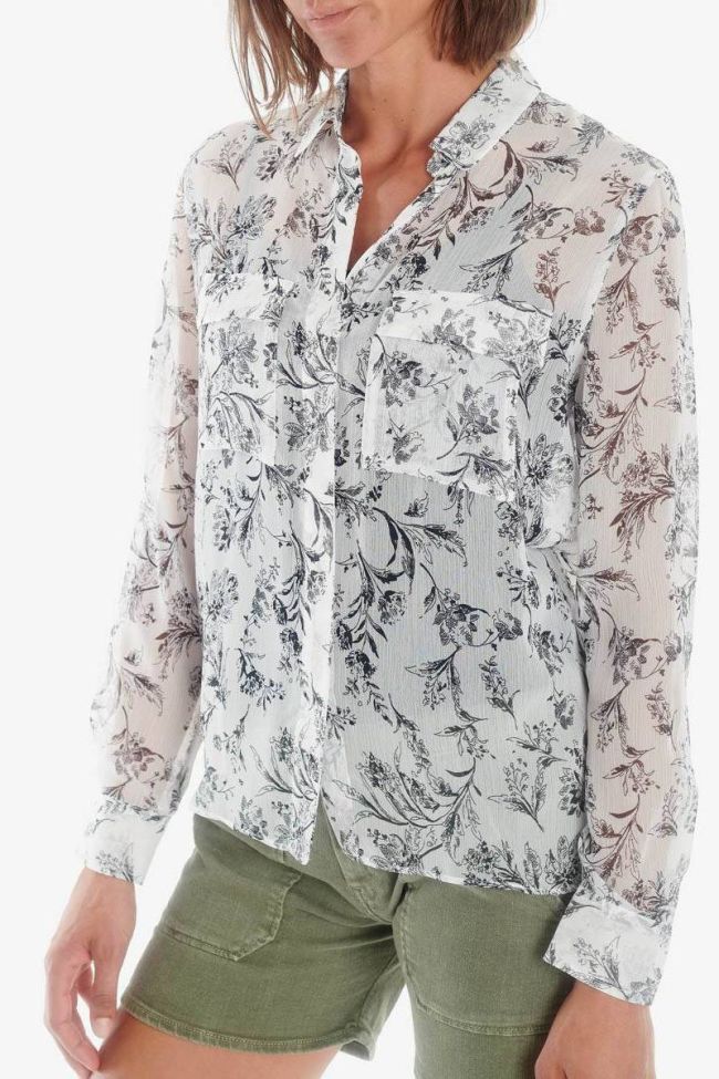 Abou white shirt with floral pattern