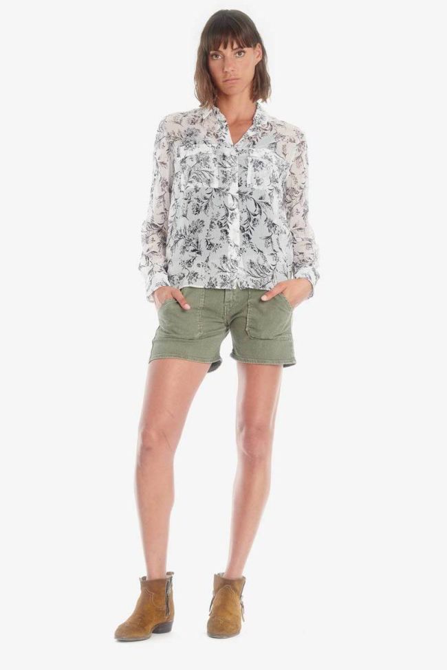 Abou white shirt with floral pattern