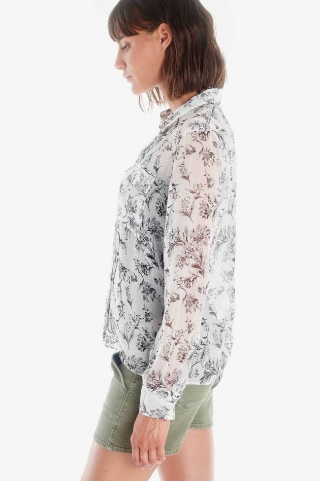 Abou white shirt with floral pattern