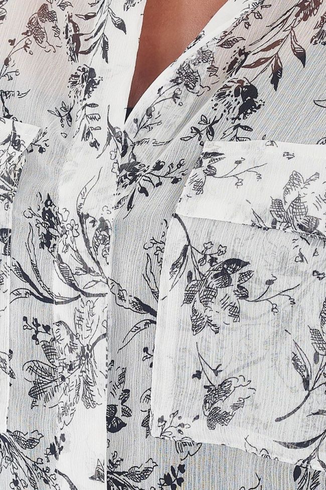 Abou white shirt with floral pattern