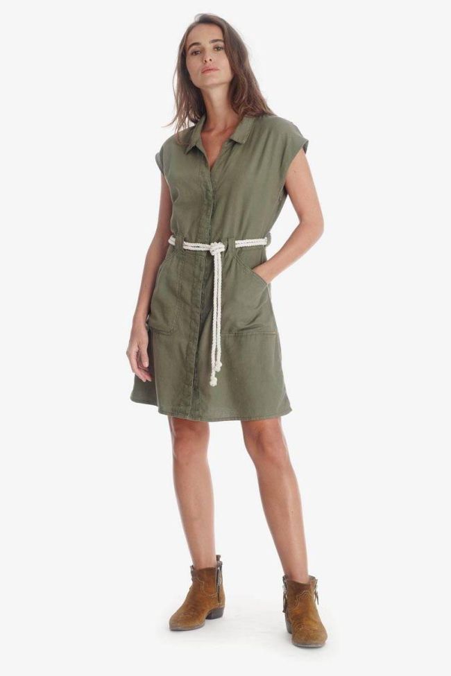 Khaki canvas Alix dress