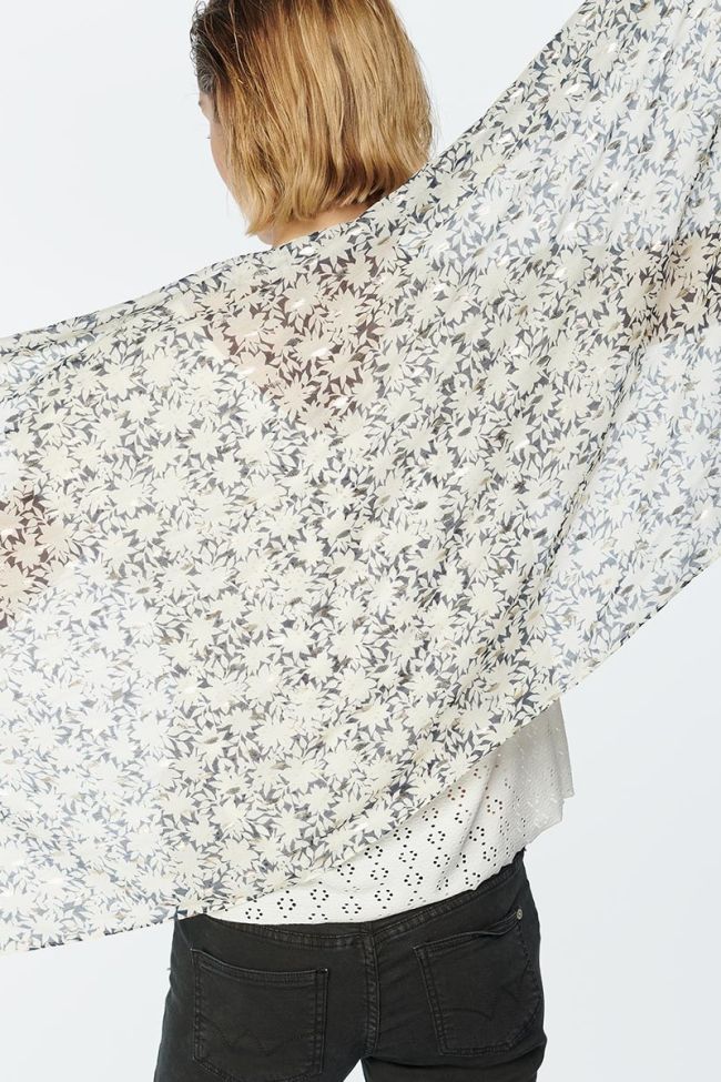 Navy blue flower pattern Antes scarf