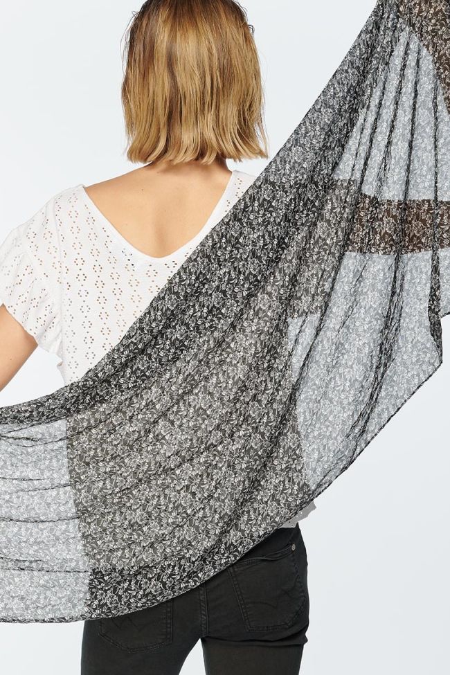 Black flower pattern Dias scarf