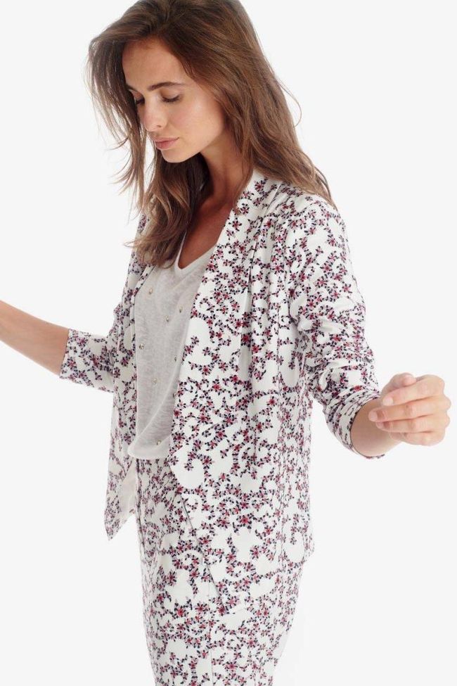 White flora pattern Goya jacket