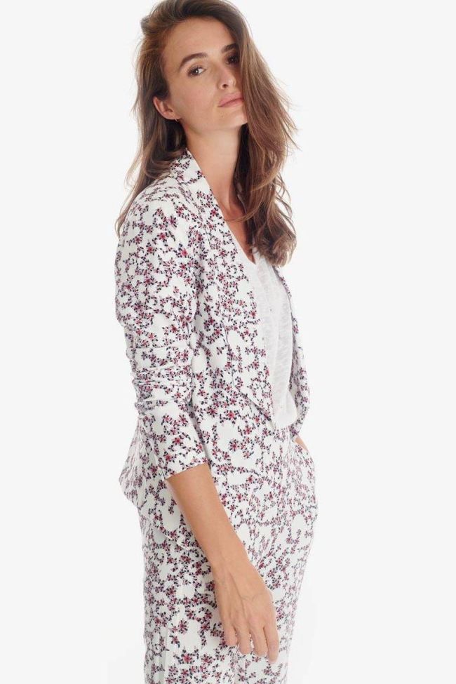 White flora pattern Goya jacket