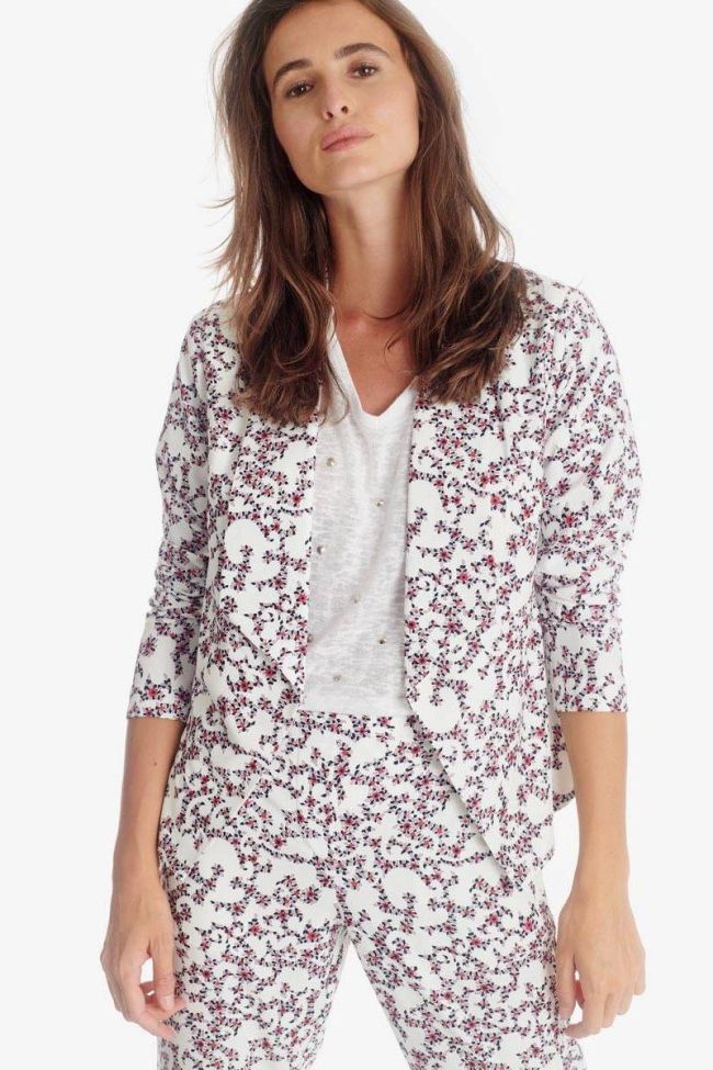 White flora pattern Goya jacket