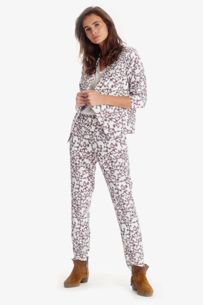 White flora pattern Goya jacket