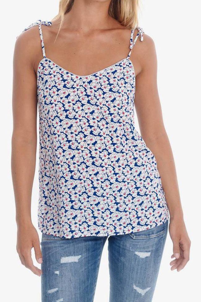 Blue and white floral pattern Melilla tank top