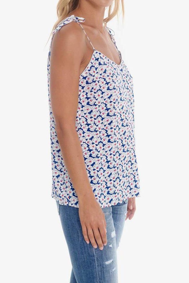 Blue and white floral pattern Melilla tank top