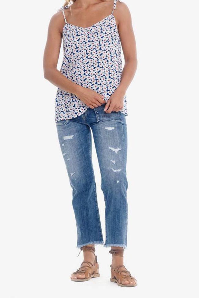 Blue and white floral pattern Melilla tank top