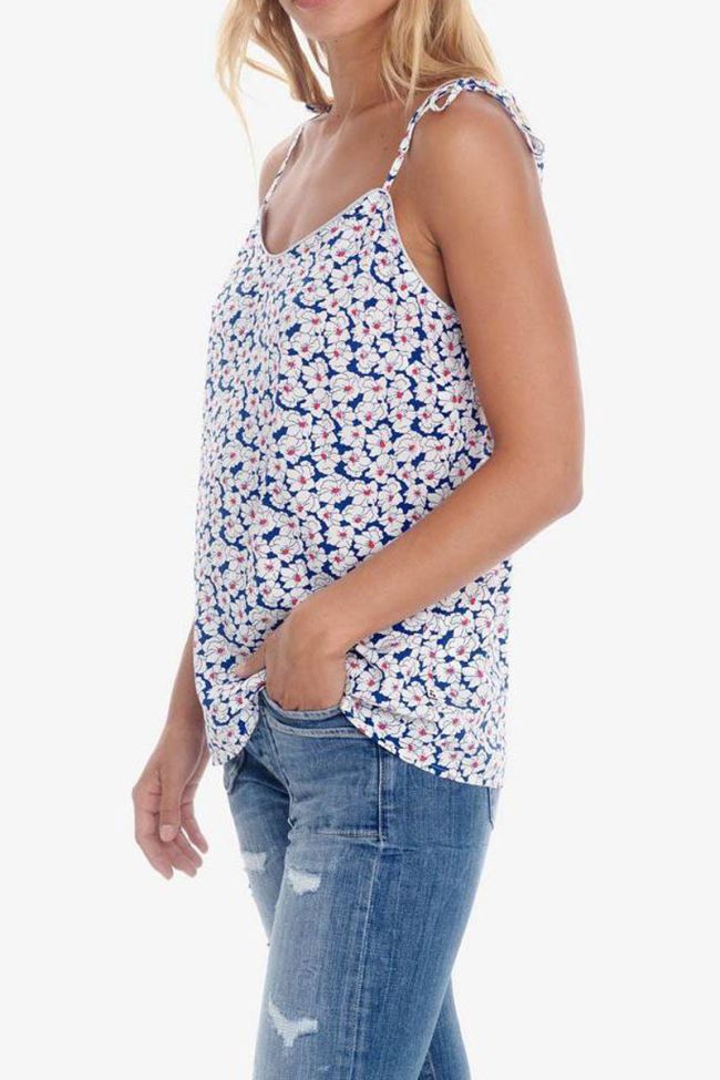 Blue and white floral pattern Melilla tank top