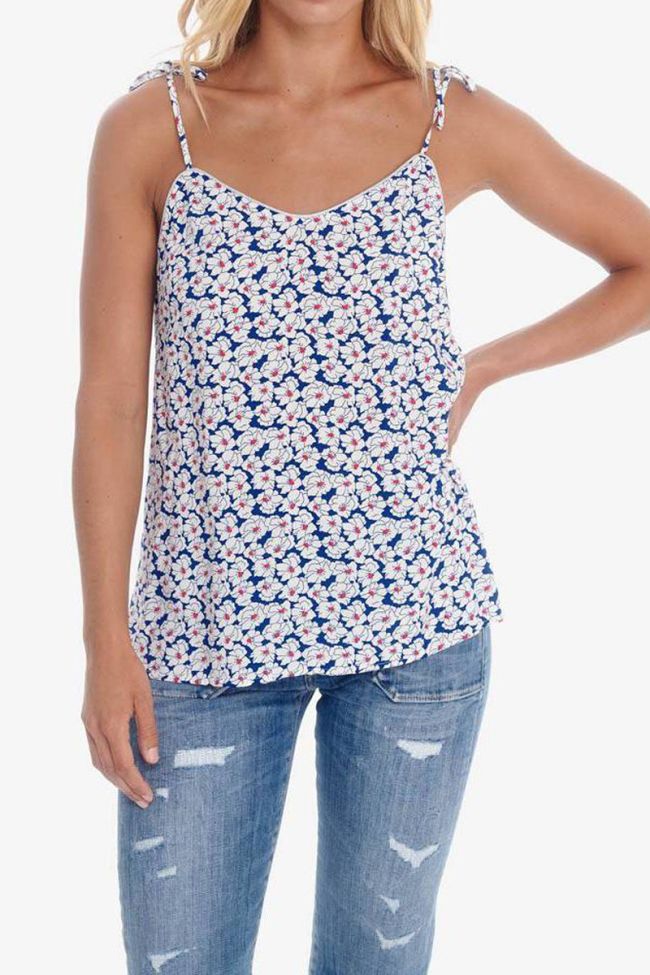 Blue and white floral pattern Melilla tank top