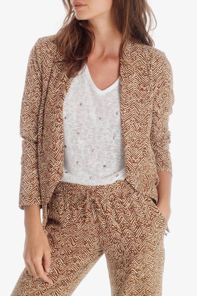 Brown ethnic pattern Musa jacket