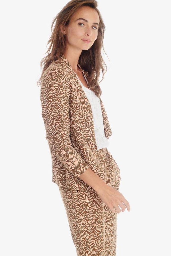 Brown ethnic pattern Musa jacket
