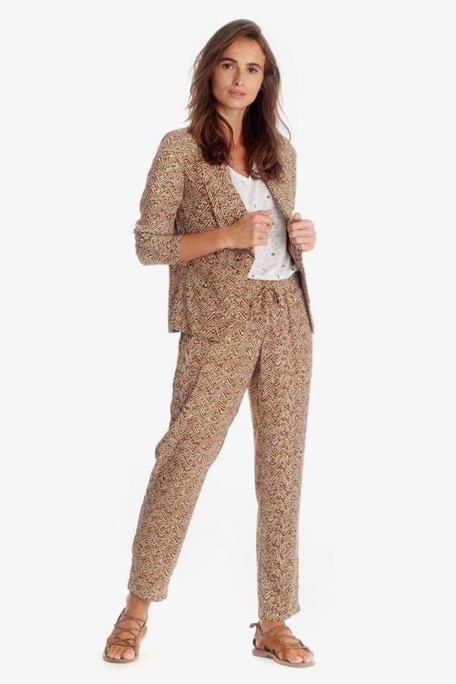 Brown ethnic pattern Musa jacket