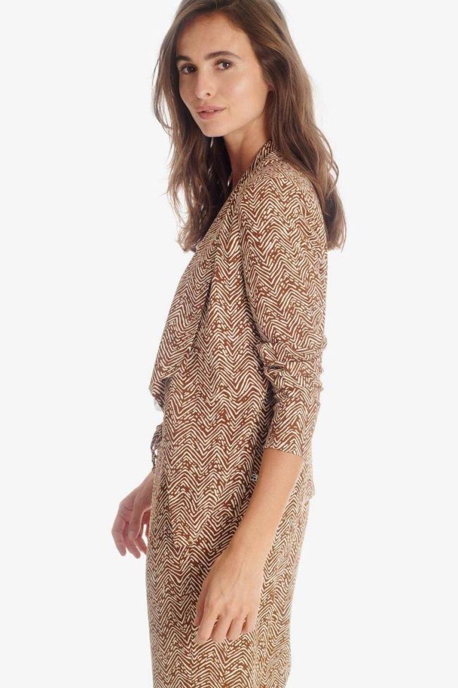 Brown ethnic pattern Musa jacket