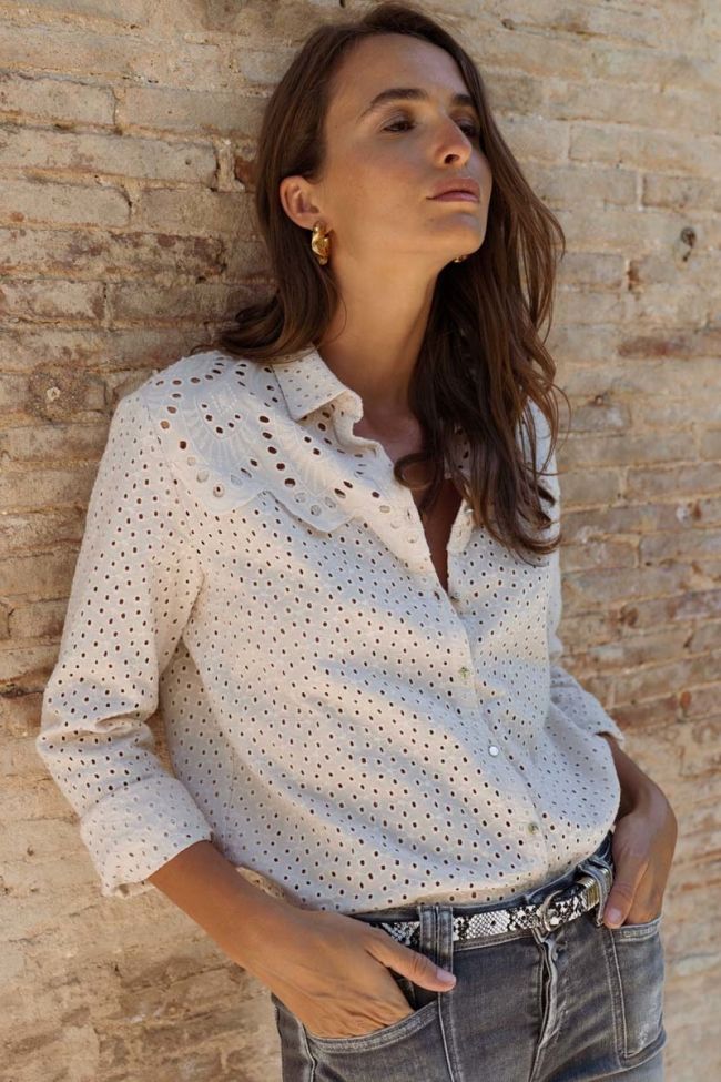 Embroidered cream Petrone shirt