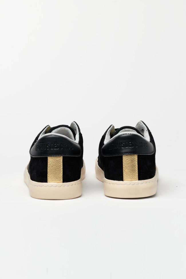 Black Soho sneakers with gold lightning flash