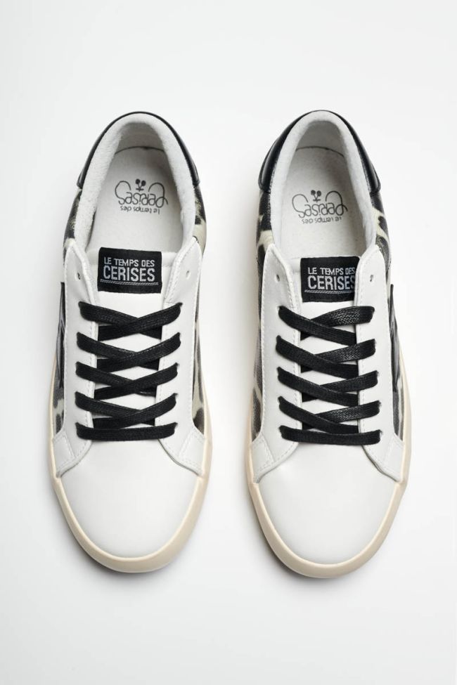 Soho sneakers with black and white leopard print