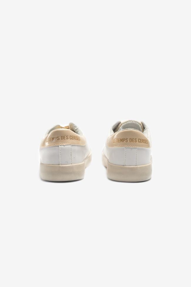 White Soho trainers with gold glitter