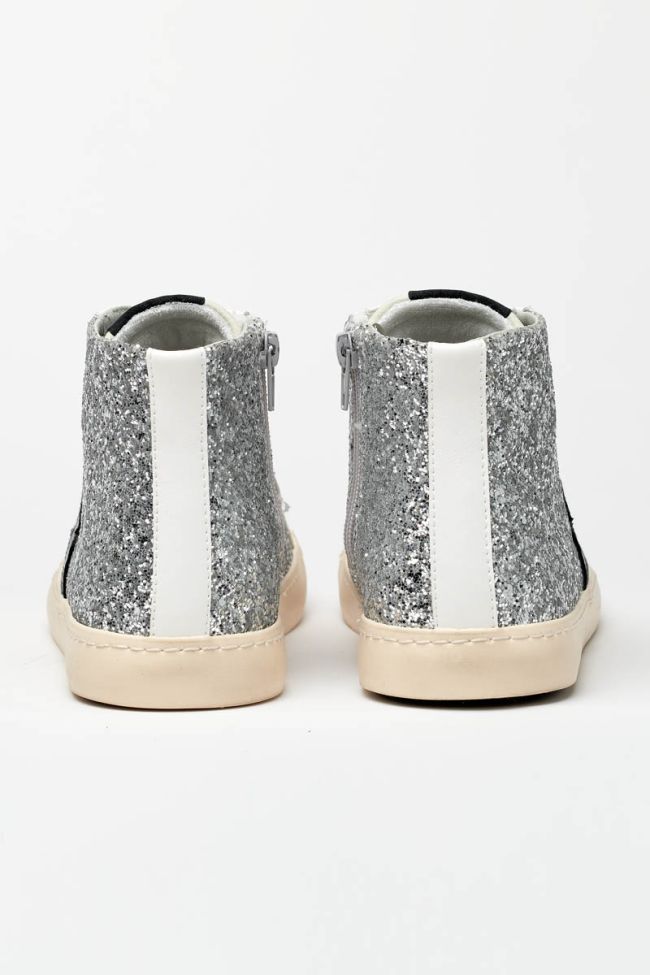 Soho high top sneakers with silver glitter