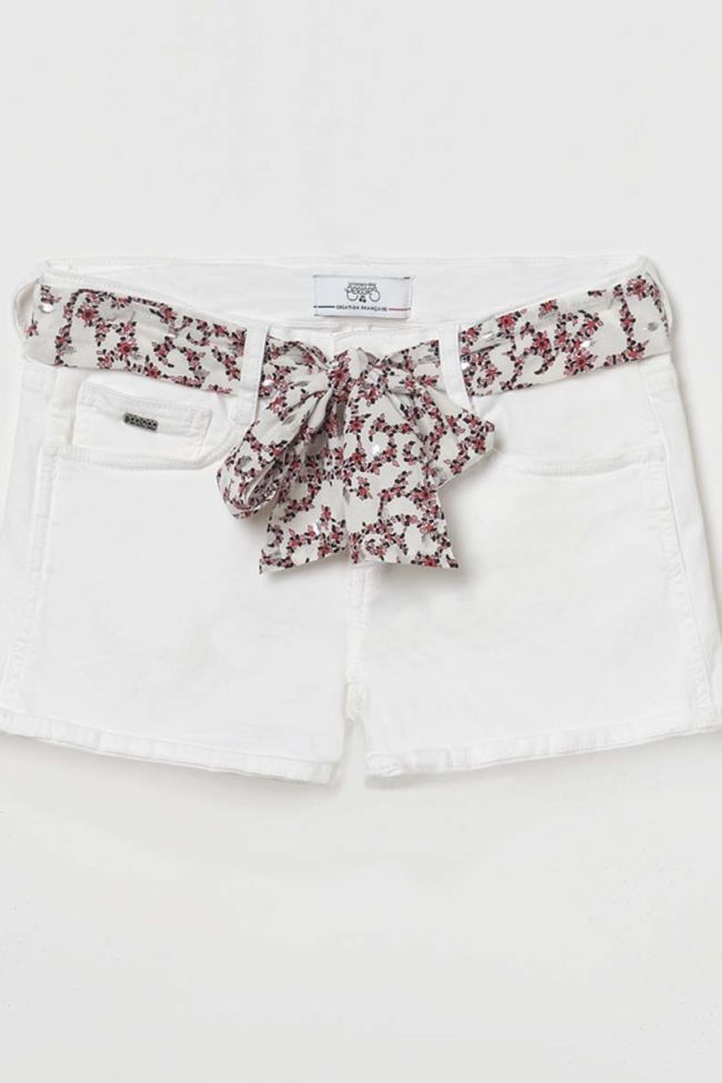 White denim Col3 shorts