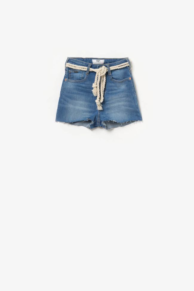 Stonewashed blue Tiki high waisted shorts