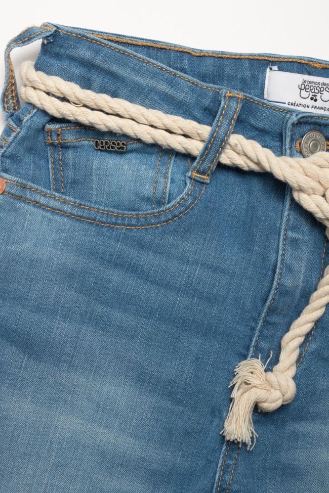 Stonewashed blue Tiki high waisted shorts