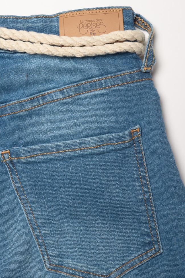 Stonewashed blue Tiki high waisted shorts