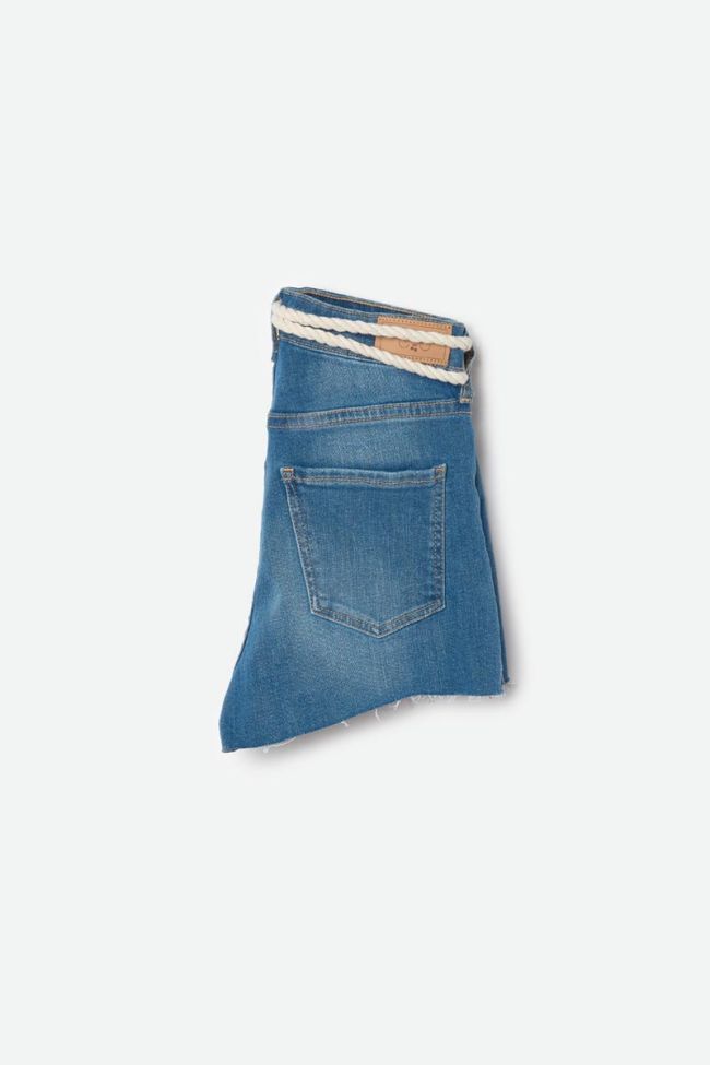 Stonewashed blue Tiki high waisted shorts