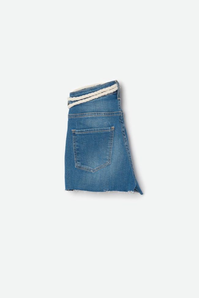 Stonewashed blue Tiki high waisted shorts