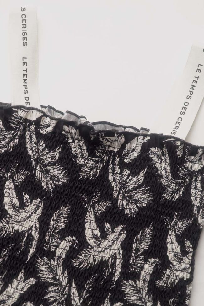 Black Tildagi dress will leaf pattern