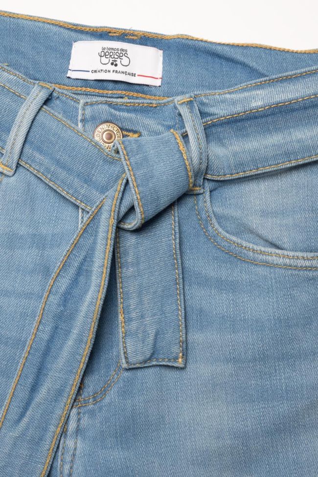 Jeans large Wave taille haute 7/8ème vintage bleu N°5